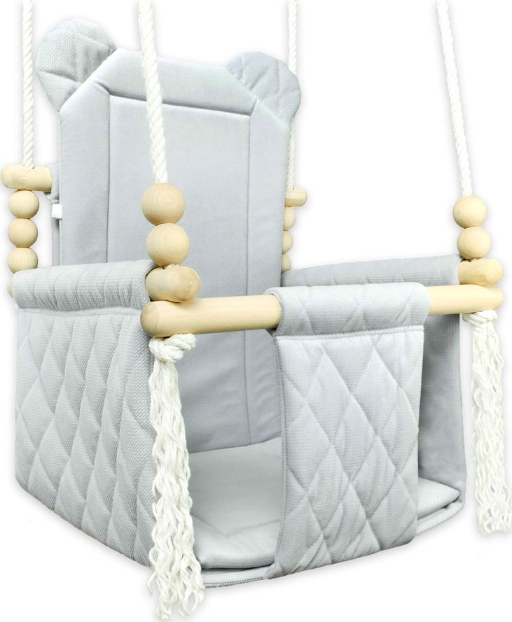 Huśtawka Elior Szara pikowana huśtawka dla dzieci - Brisa
