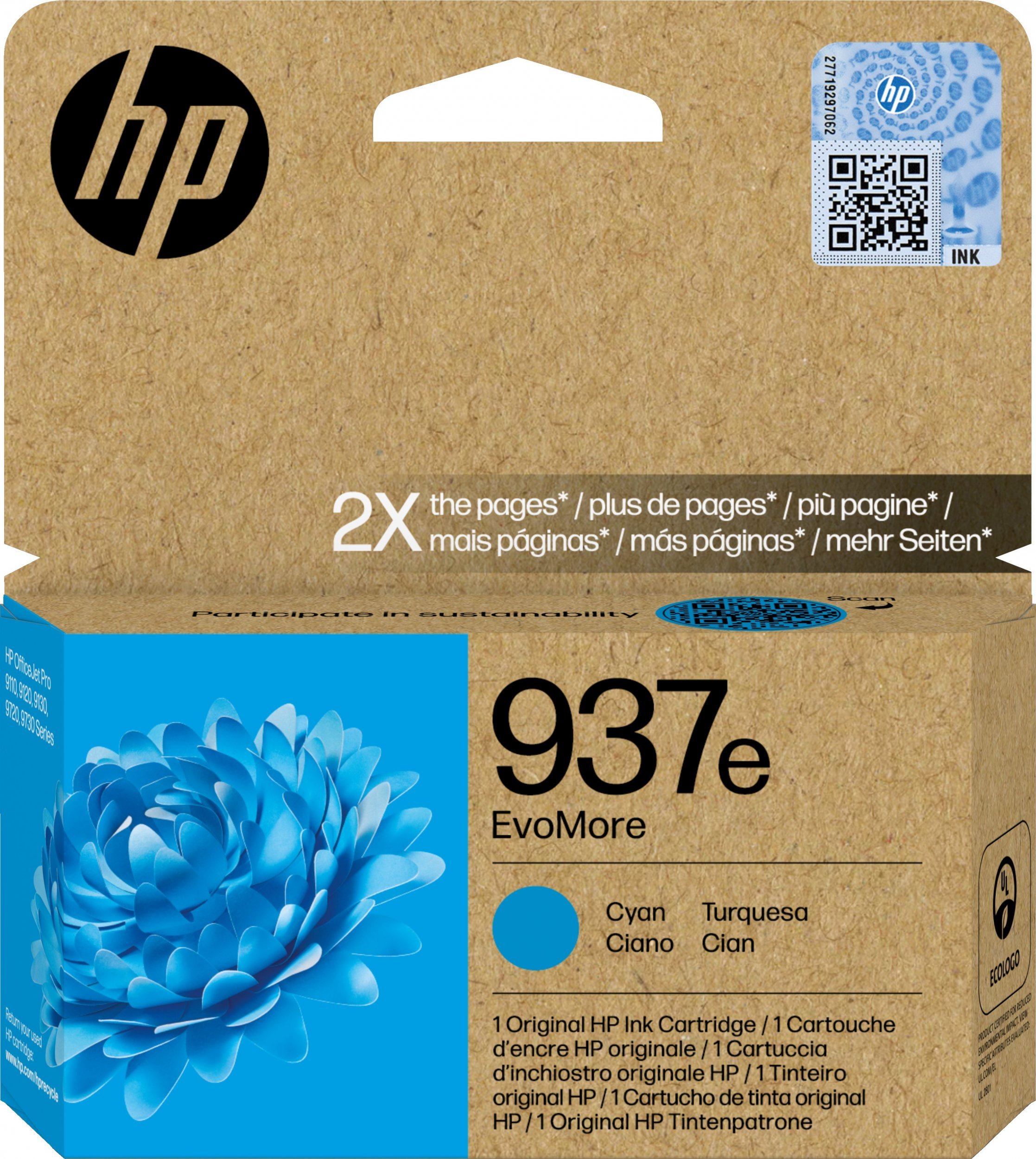 HP INC Atrament 937e EvoMore Cyan Original Ink Cartri