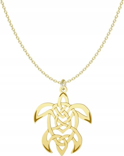 Radziszewska Jewellery Pozłacany Naszyjnik ŻÓŁW ażurowy DEDYKACJA GRATIS