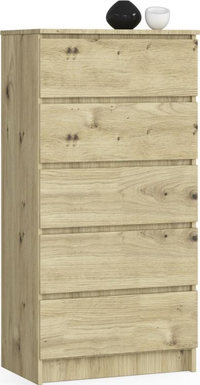 Fabryka Mebli Akord Komoda do salonu K 60 cm 5 szuflad - dąb artisan