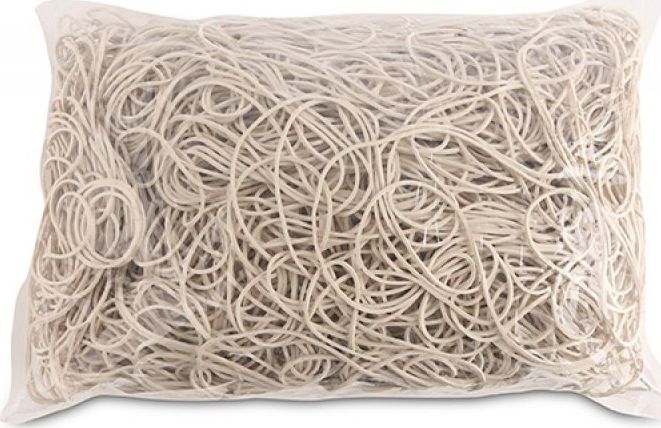 Office Products Gumki Recepturki Office Products, Średnica 100Mm, 1,5X1,5Mm, 60% Kauczuku, 1000G, Zgrzewka, Białe