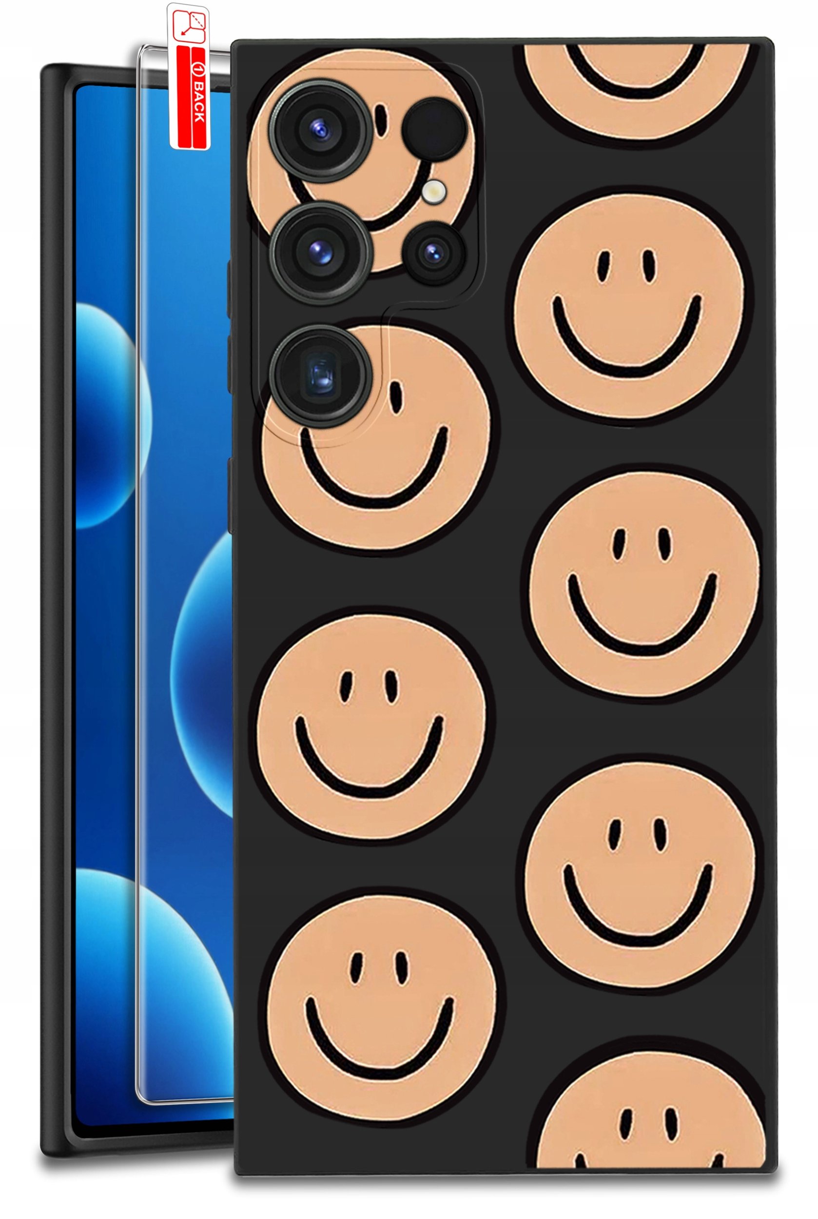 ETUI do Samsung Galaxy S24 Ultra | WZORY | SILIKONOWE MATT CASE + SZKŁO 9H