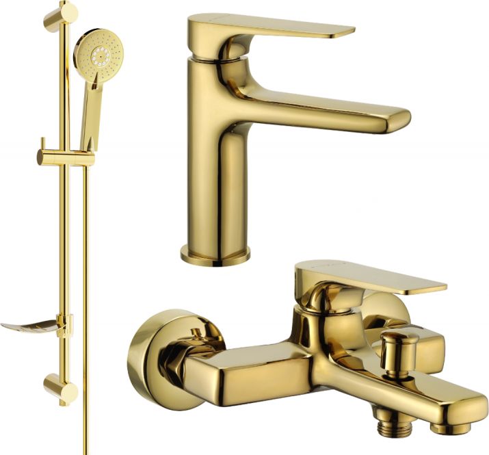 Mexen Mexen Lynx DF40 zestaw wannowy, złoty - 745903DF40-50