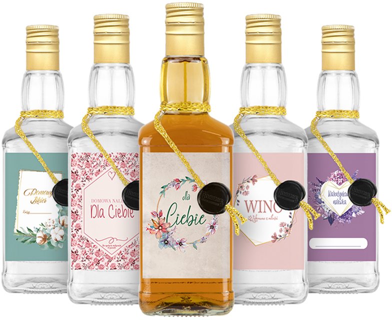 Bimberek Butelka DANIELS 500 ml ZDOBIONA na wódkę prezent nalewki WINO