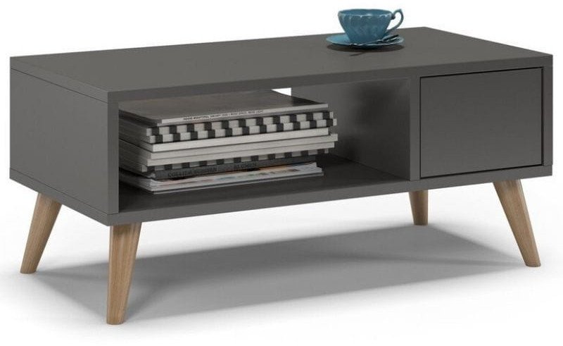 Stolik kawowy, SKAND, 80x40x35 cm, grafit, mat | TYLETEGOTU
