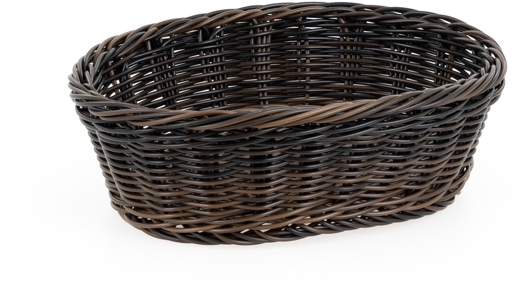 Koszyk owalny z polirattanu 250x190x80 mm, czarnobrązowy | TECHNICA, Gold Line