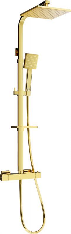 Zestaw prysznicowy Mexen Mexen CQ45 zestaw prysznicowy natynkowy z deszczownicą i baterią termostatyczną, złoty - 772504595-50