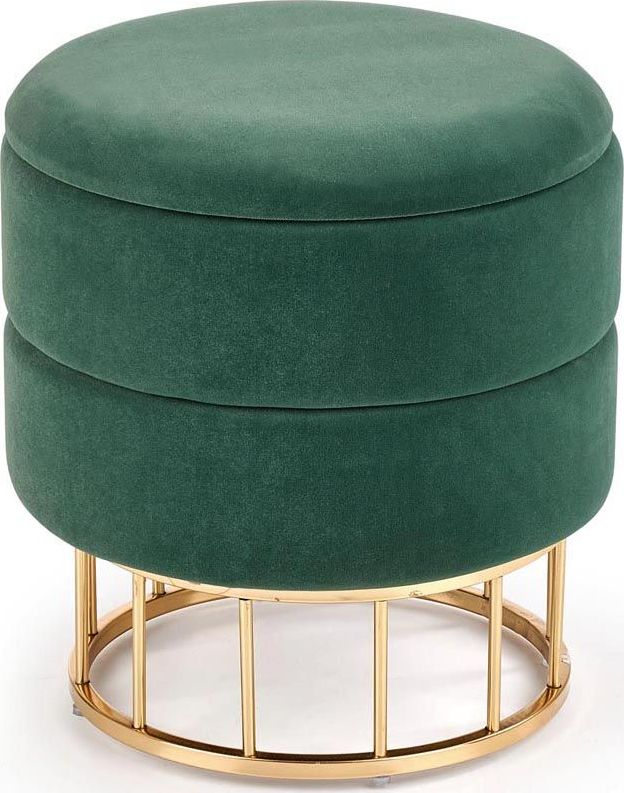 Elior Okrągła pufa ze schowkiem Isla - zielona