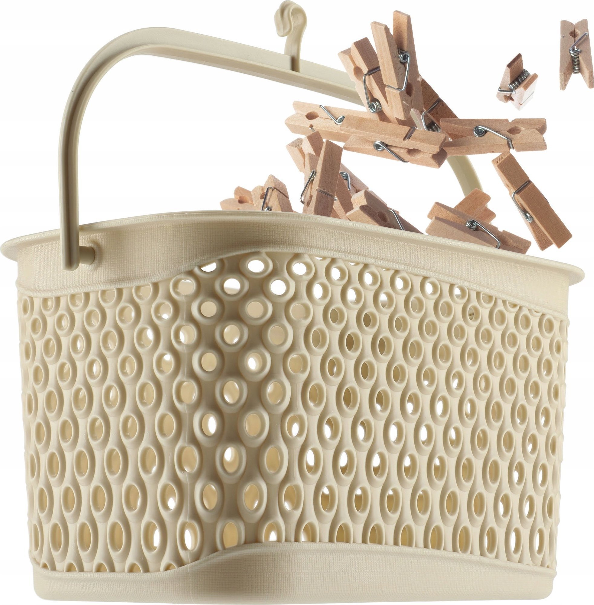 Kadax KADAX Koszyk Wiszący Na Klamerki Pojemnik Na Spinacze Prostokątny Beżowy