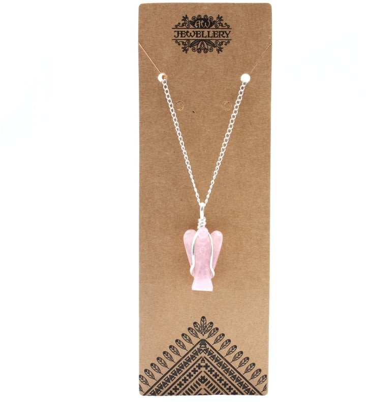 Wisiorek Anioł Stróż - Kwarc Różowy