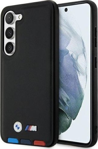 BMW Etui BMW BMHCS23M22PTDK Samsung Galaxy S23+ Plus czarny/black Leather Stamp Tricolor