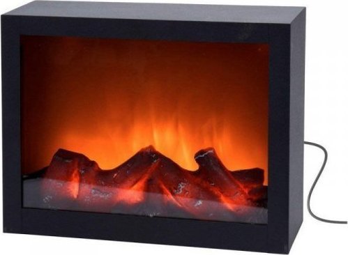 BigBuy Dekoracyjny Kominek Elektryczny Ścienny Czarny