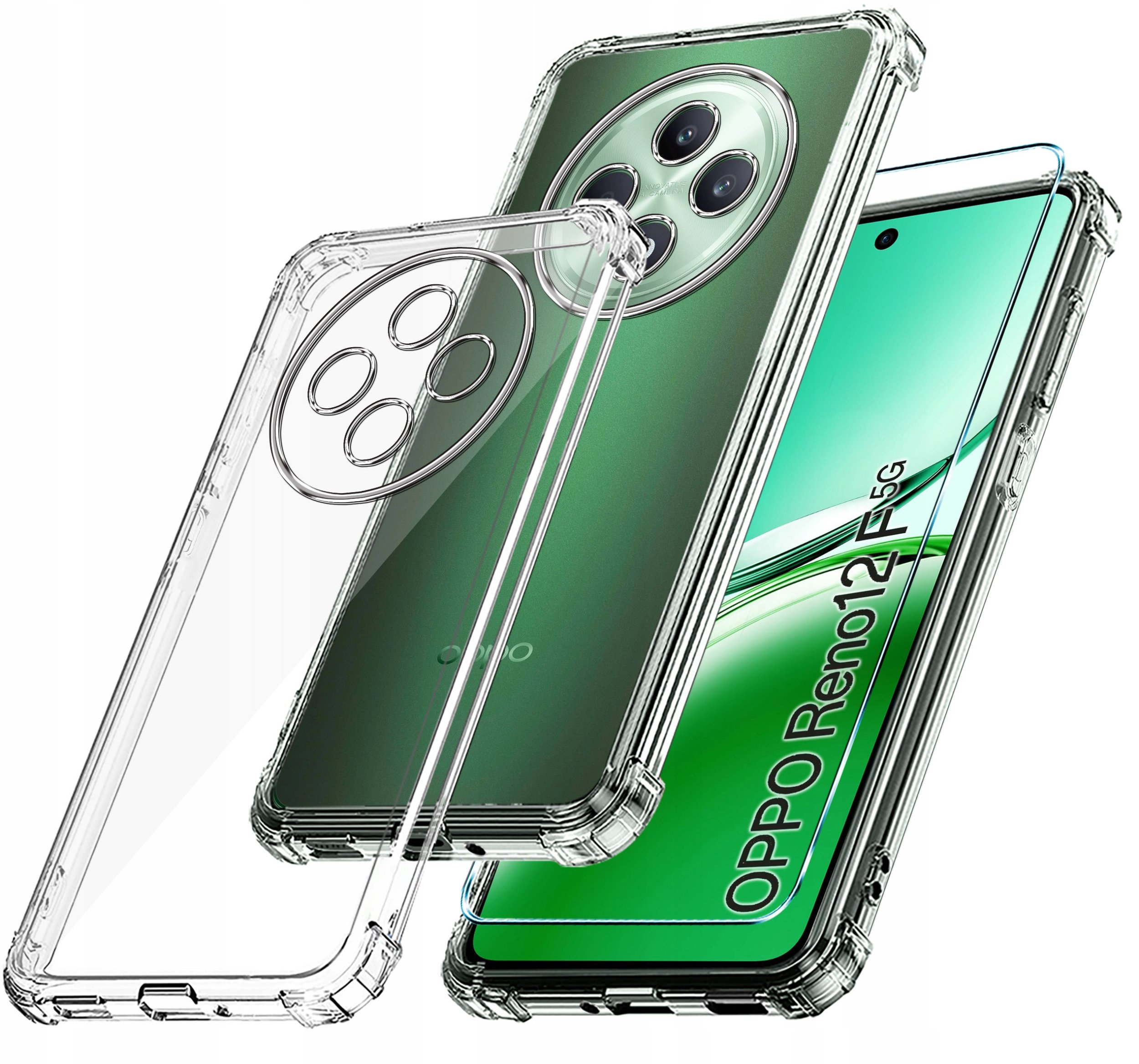 Etui do Oppo Reno 12 F 5G | 12 FS 5G ANTI-SHOCK CLEAR CASE + Szkło 9H