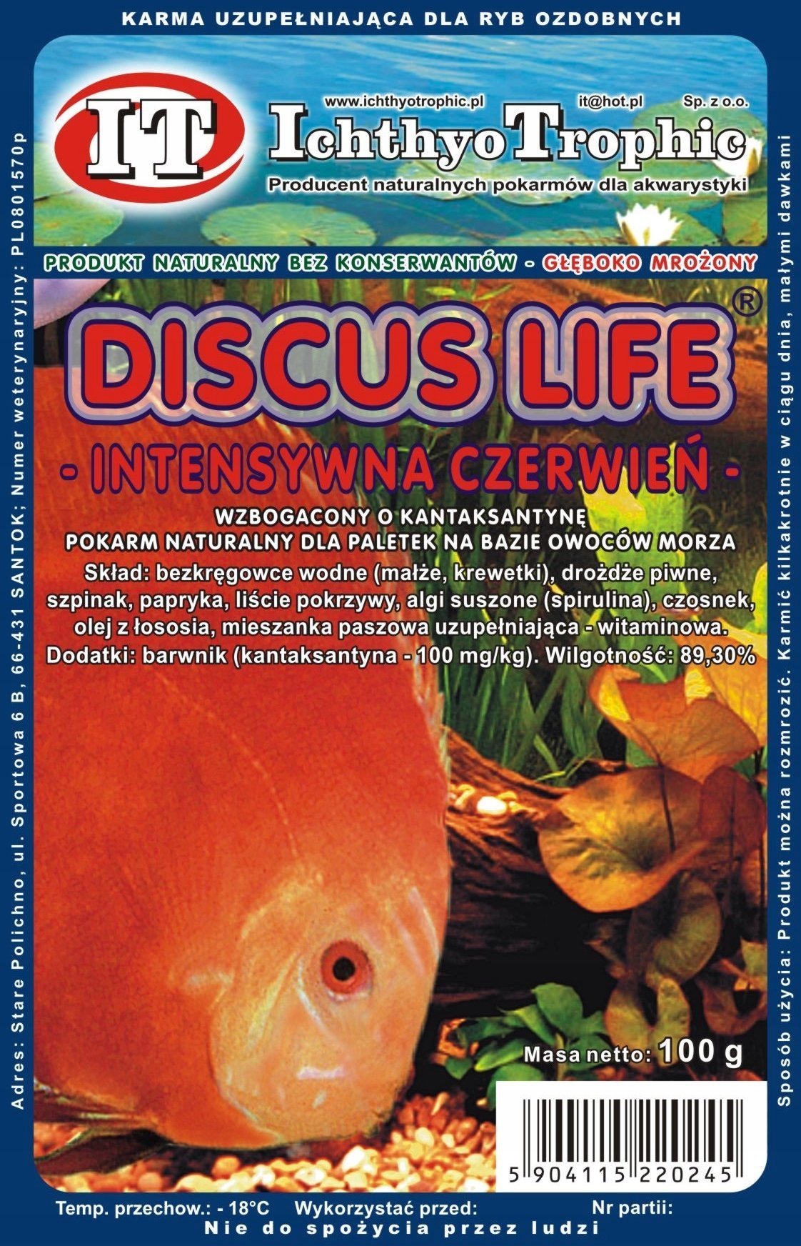 MROŻONKA DISCUS LIFE INTENSYWNA CZERWIEŃ 100G