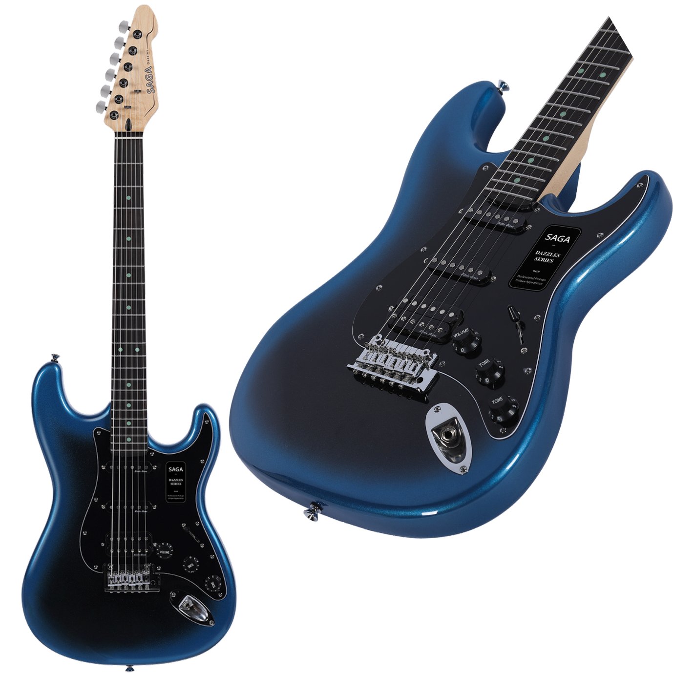 SAGA Dazzles Gitara elektryczna Dark Night Blue
