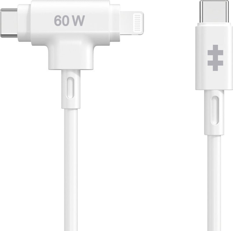 Kabel USB Targus USB-C - USB-C + Lightning 1.5 m Biały (HJ4010WHGL)