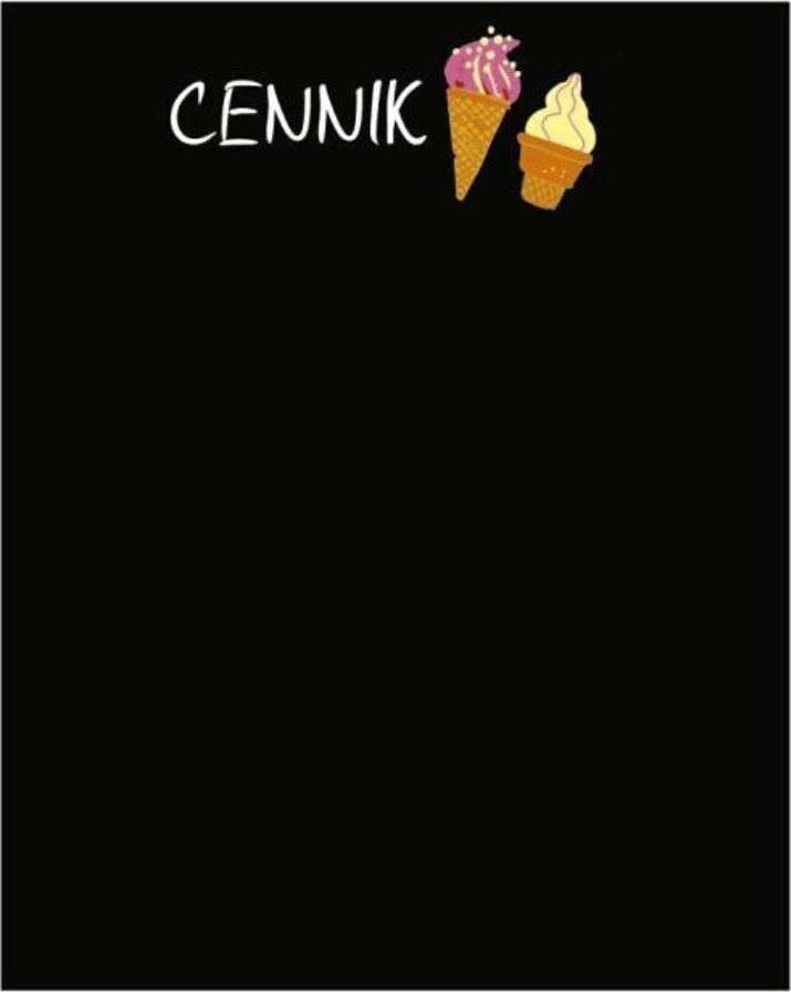 StudioCen Cennik kredowy na lody 49,5x39,5cm