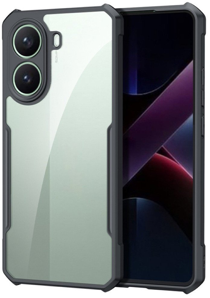 Etui pancerne Supero X-corner do POCO X7 Pro, przeźroczysto-czarne