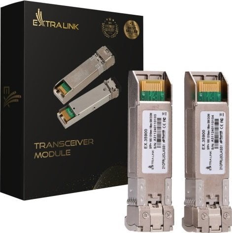ExtraLink Extralink SFP+ 10G 2-pack | Moduł SFP+ | 10Gbps, LC/UPC, 1310nm, 10km, single mode, DOM
