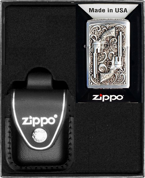 Zestaw ZIPPO Zapalniczka REVOLVER EMBLEM Prezentowy No3