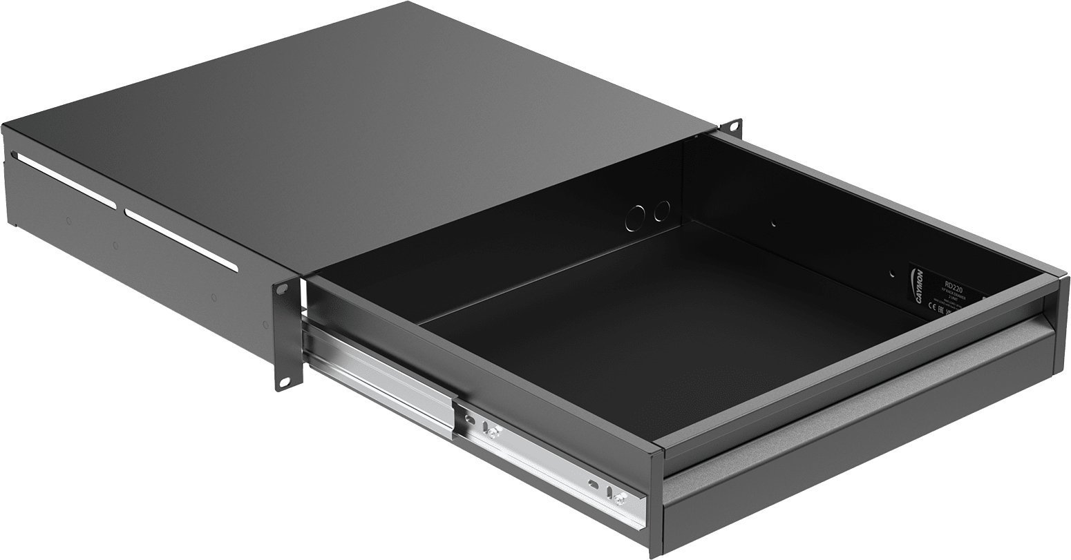 Caymon CAYMON RD220/B Szuflada do szaf rack 19" 2U, wersja czarna