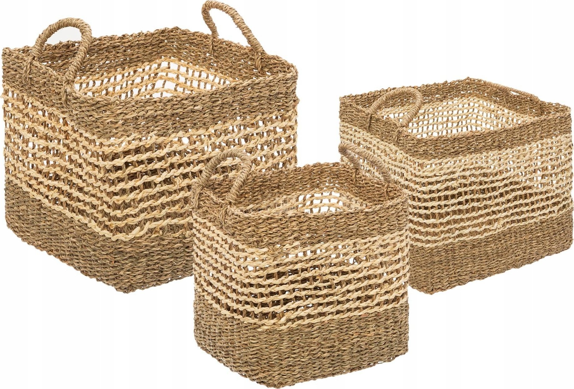 Atmosphera Koszyki do przechowywania z uchwytami, 3 sztuki, wiklina