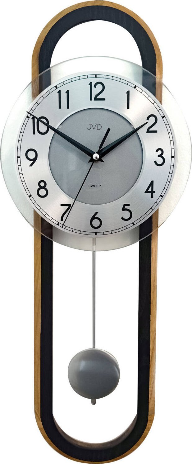 Zegar ścienny z wahadłem JVD NS22010.68 cichy mechanizm 22 x 60 cm .