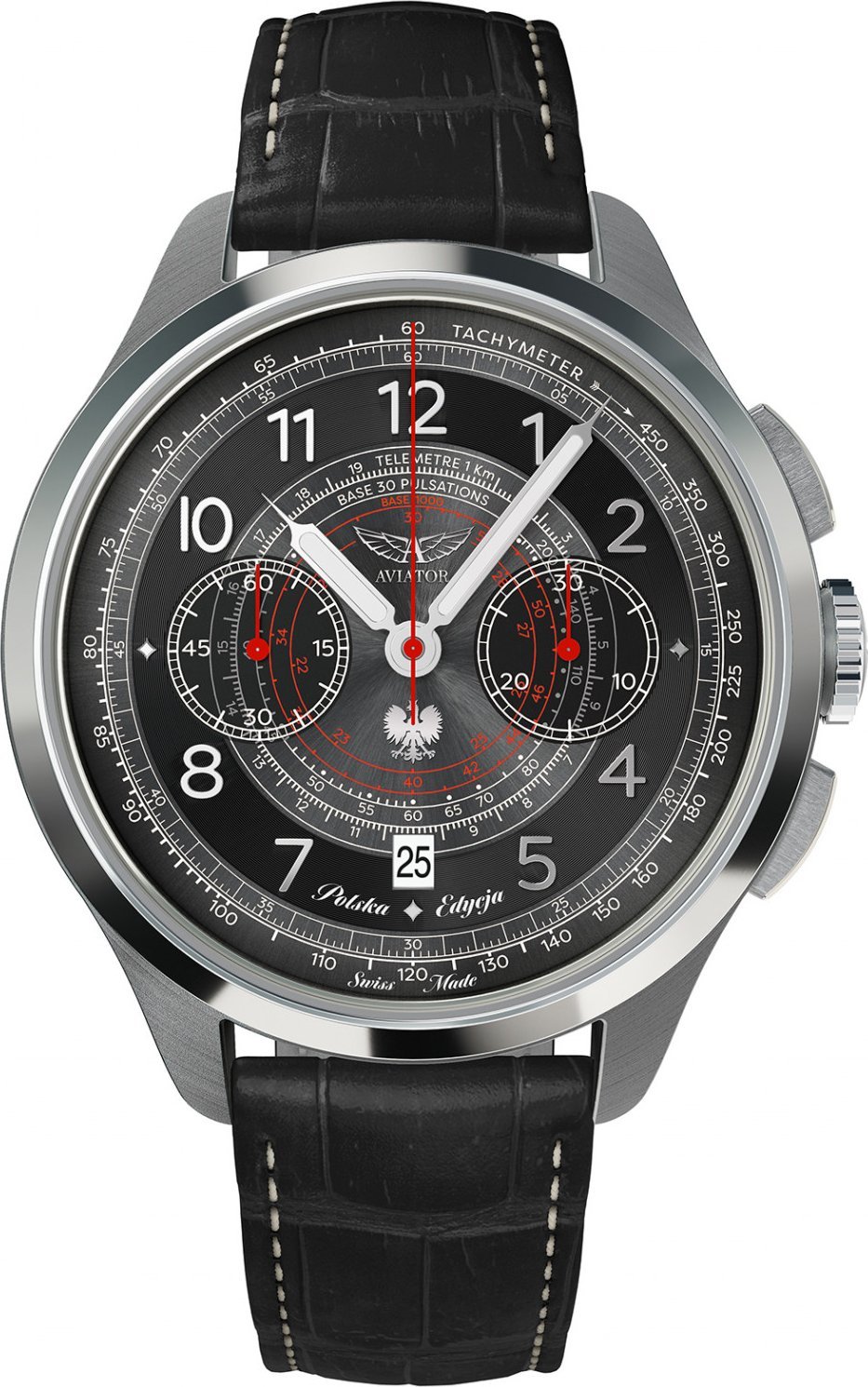 Zegarek męski Aviator V.4.40.0.350.4 PL czarny