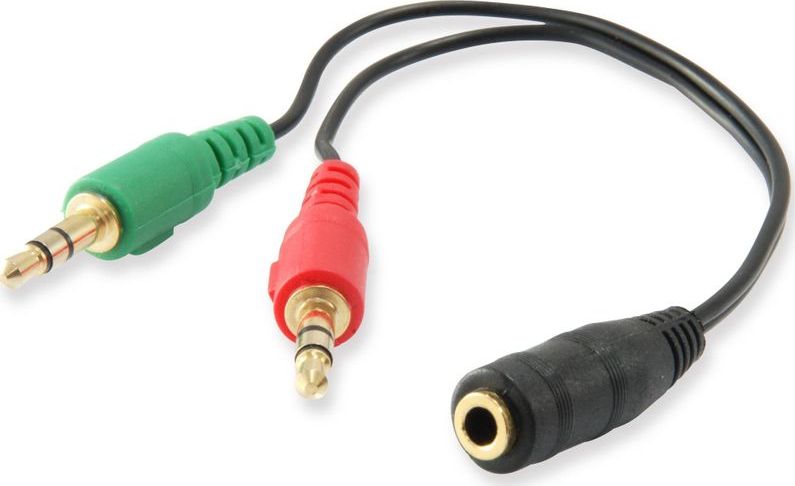 Kabel Equip Jack 3.5mm - Jack 3.5mm x2 0.2m czarny (147941)