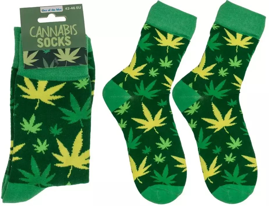 Aleszale Skarpetki Konopie Marihuany - Wyraziste Skarpety z Motywem Liści - rozmiar 42-46