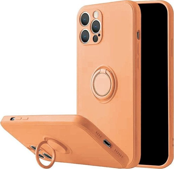 Mocco Pastel Ring Silicone Back Case for Apple iPhone 12 Max Orange
