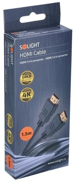 Solight HDMI kabel s Ethernetem, HDMI 1.4 A konektor - HDMI 1.4 A konektor, blistr, 1,5m