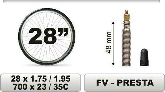Carcommerce Dętka do roweru 28 x 1,75 / 1,95 FV