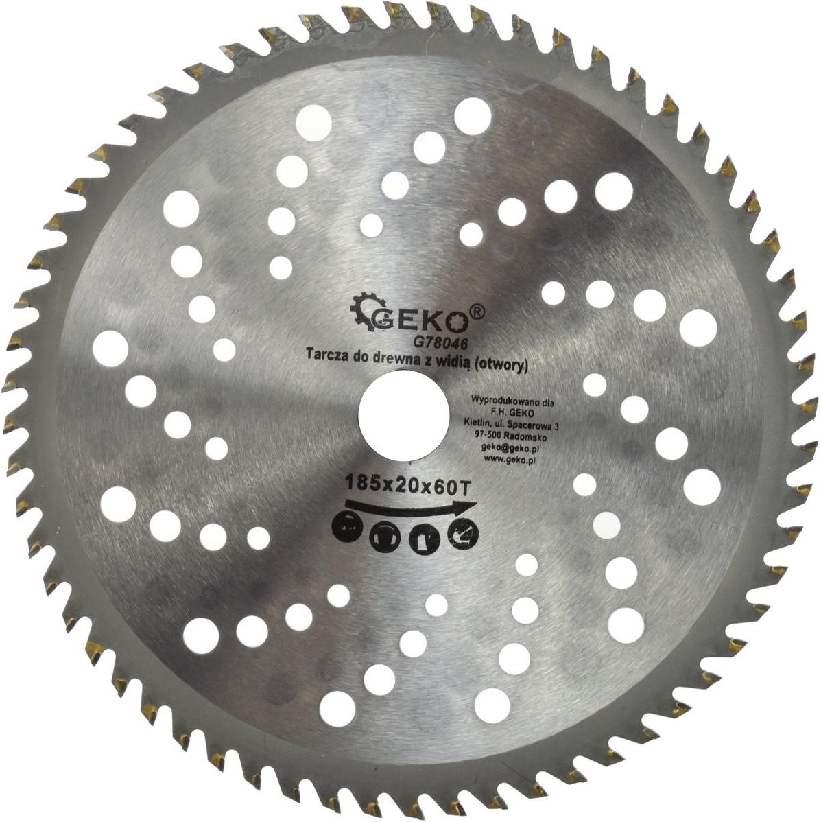 Geko Tarcza do drewna 185x20x60T(otwory)(100)