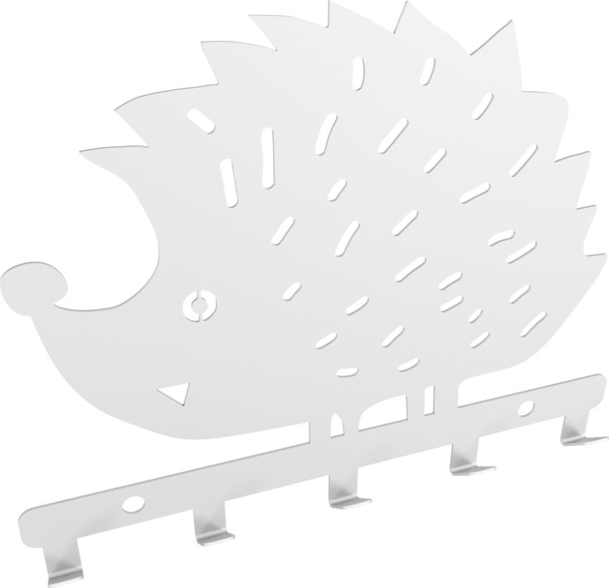 MT3CH Metalowy wieszak ścienny wiszący do łazienki na ręczniki ubrania klucze loft JEŻ biały