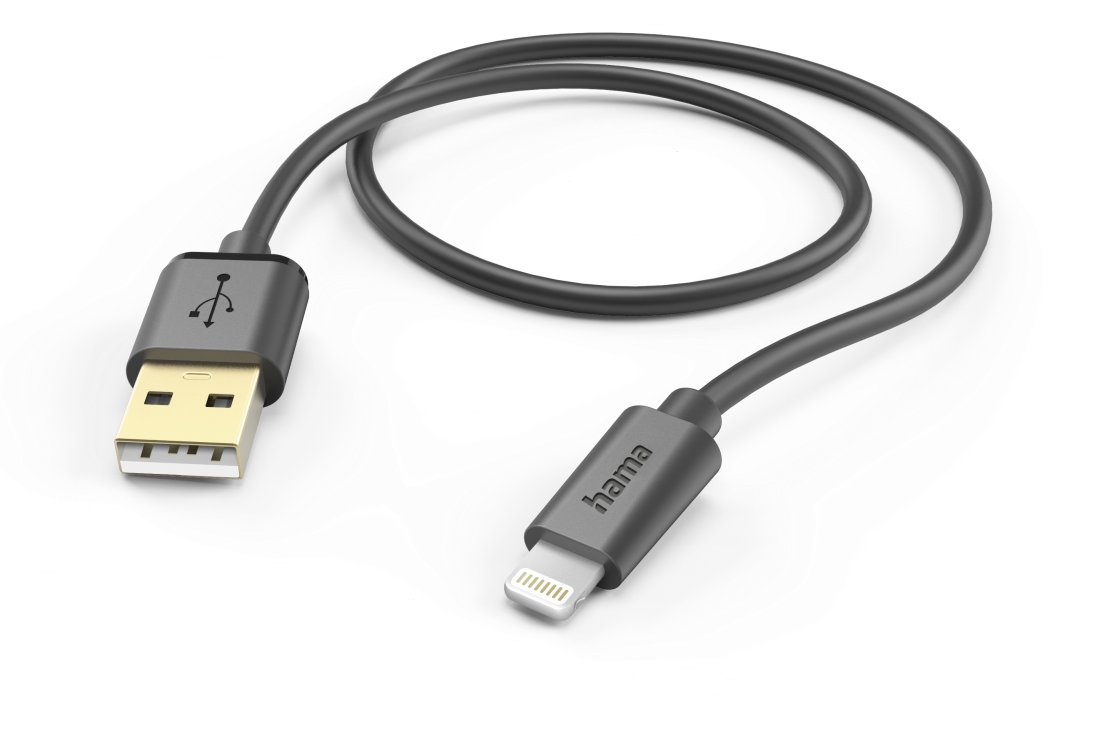 Kabel USB Hama Lightning - USB-A 1.5 m Czarny (00201580)
