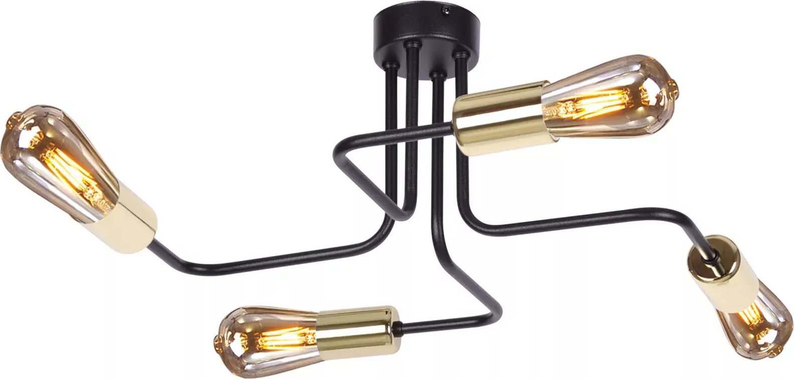 Lampa sufitowa Lumes Czarna loftowa lampa sufitowa - S828-Pira