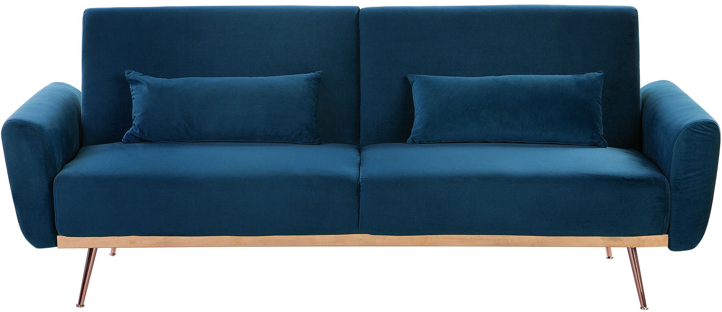 Sofa rozkładana welurowa granatowa EINA