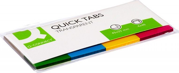 Q-Connect Zakładki indeksujące Q-CONNECT, PP, 25x45mm, 4x40 kart., mix kolorów