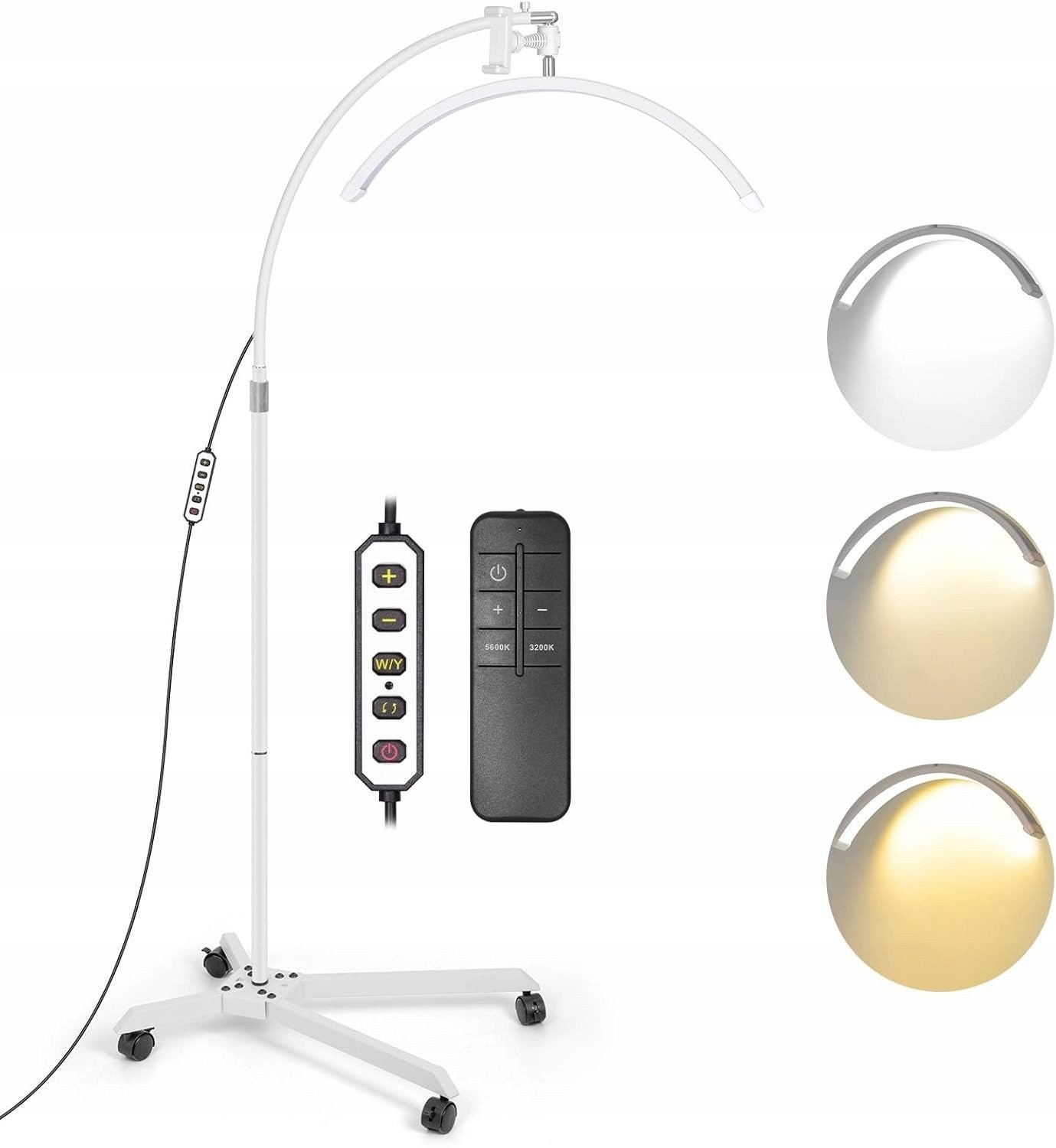 Lampa LED Kosmetyczna Bezcieniowa Moon do Makijażu Paznokci Rzęs 45W +Pilot / GX585R-PRO Biały