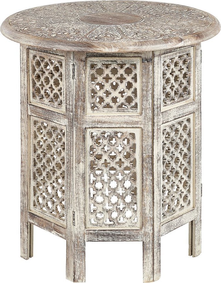 Beliani Stolik pomocniczy drewno mango jasne SANTRA