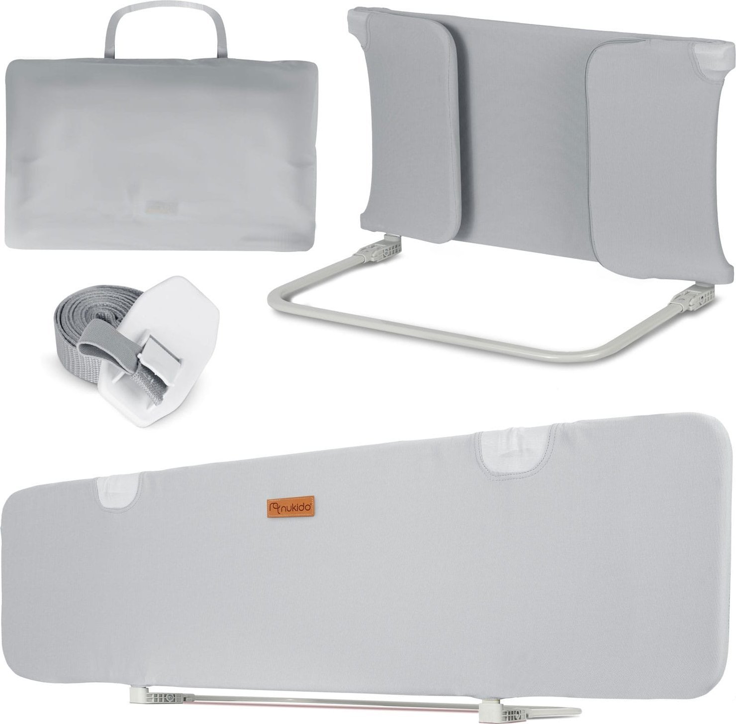 Nukido Osłona zabezpieczająca na łóżko 150 x 44 x 41 cm Nukido szara