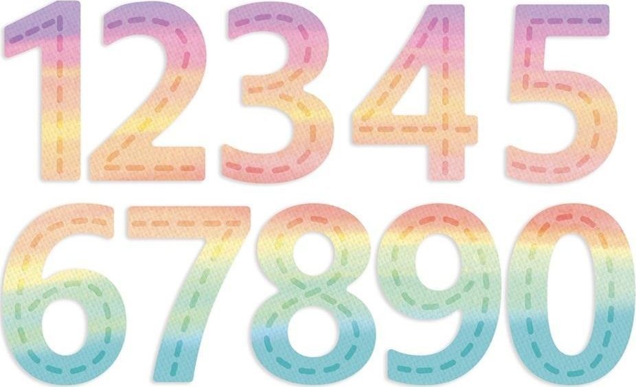 Zestaw wykrojników - Cyfry z przeszyciem 10szt