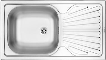Zlewozmywak Deante Zlewozmywak 1-komorowy Techno z ociekaczem 43,5 x 76cm stalowy (ZMU 0110)