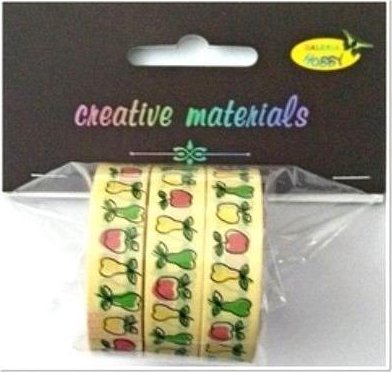 Taśmy samoprzylepne owoce 12mm 3szt