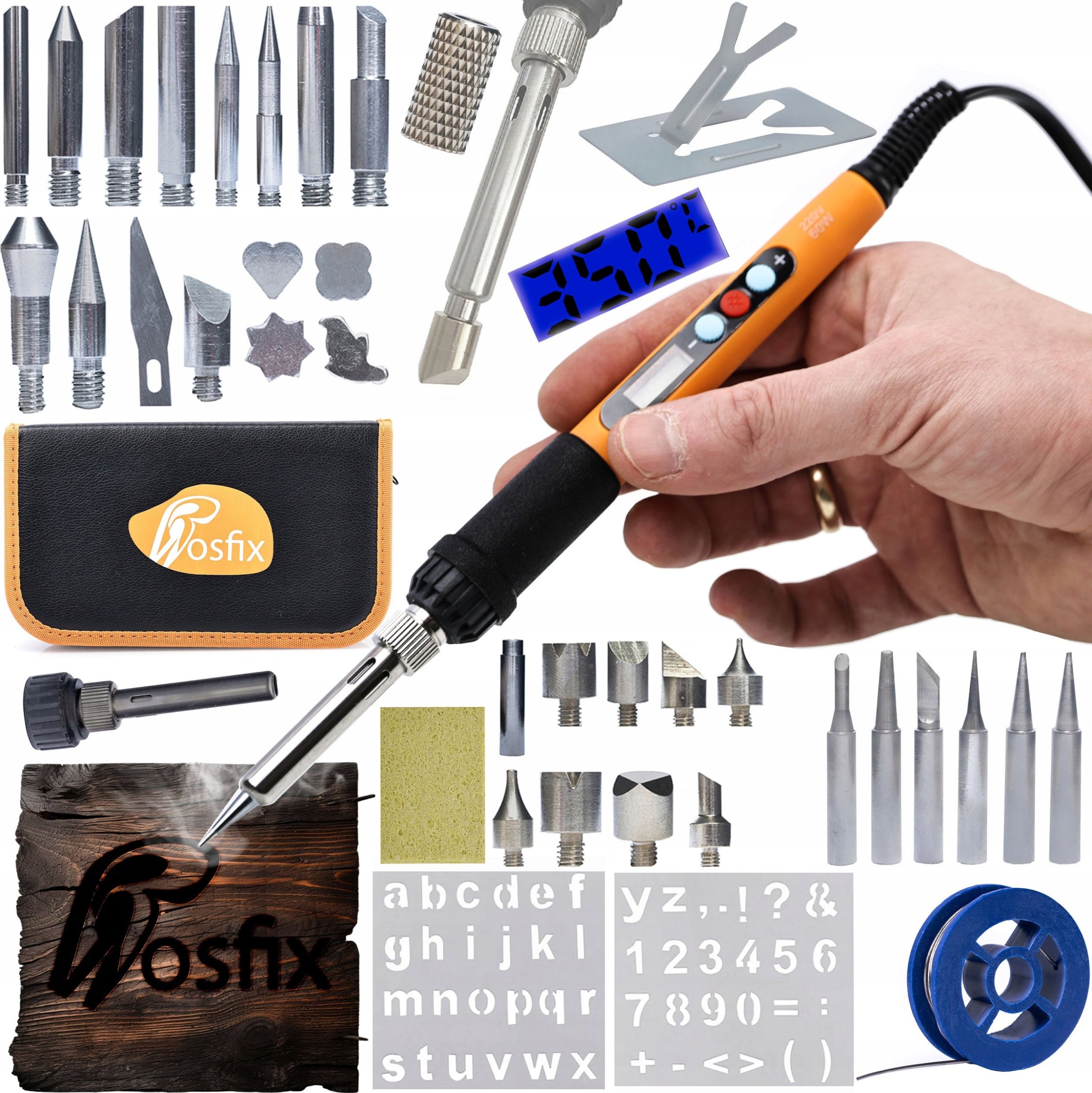 Rosfix ZESTAW LUTOWNICA PRECYZYJNA Z WYŚWIETLACZEM GROTY WYPALANIE DREWNA PIÓRNIK