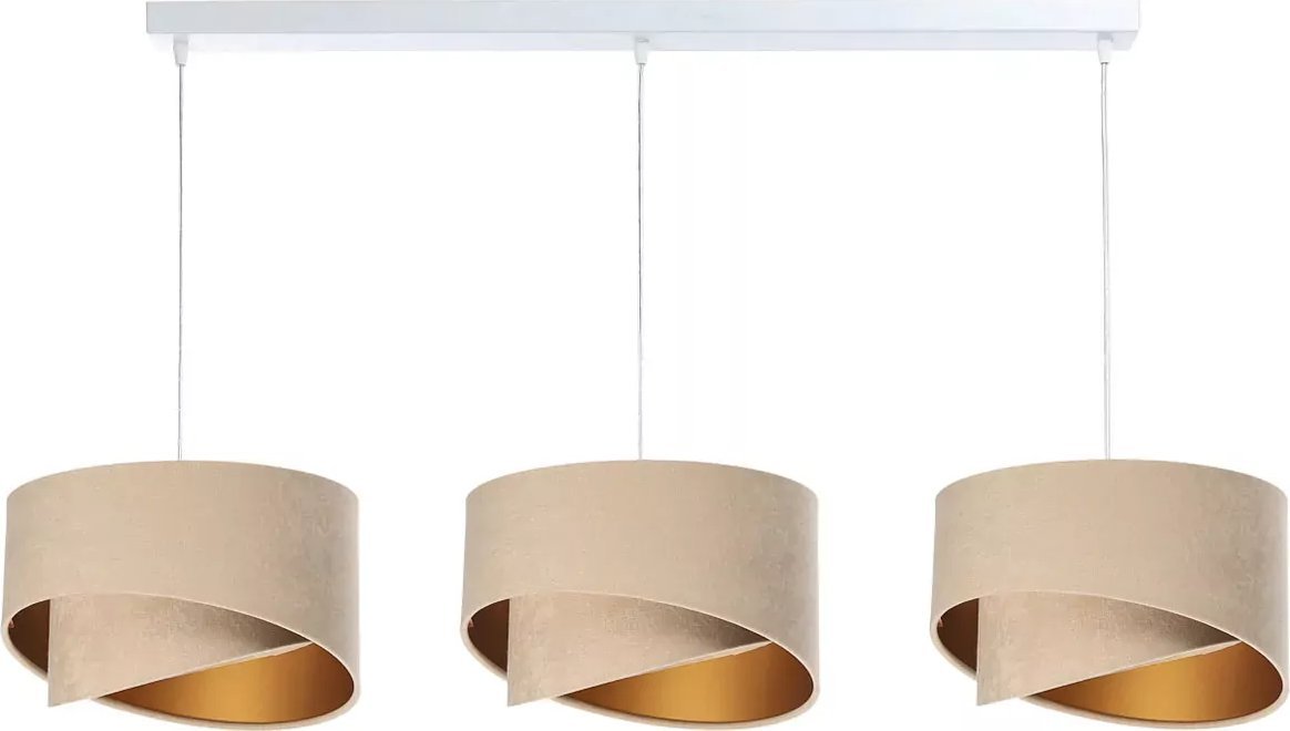 Lampa wisząca Lumes Beżowa potrójna lampa wisząca asymetryczna - S508-Rita