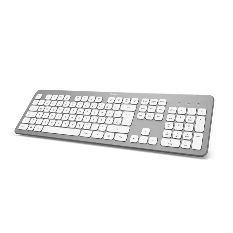 Klawiatura Hama KW-700 klawiatura Biuro RF Wireless QWERTZ Niemiecki srebrny, biały