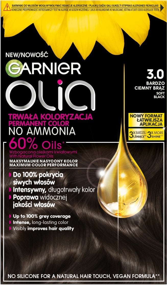 Alkotest GARNIER_Olia farba do włosów 3.0 Soft Black