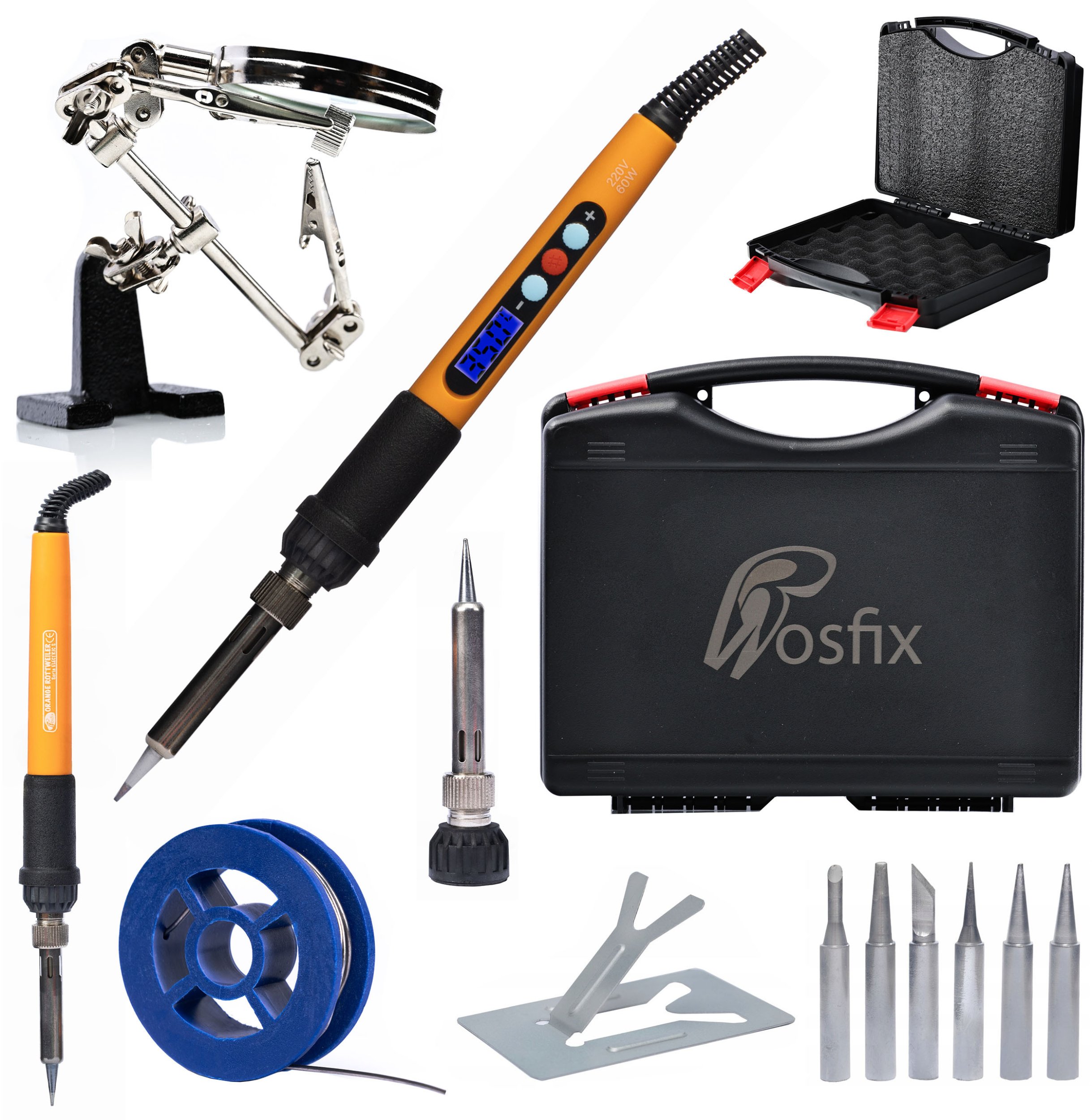 ZESTAW LUTOWNICA PRECYZYJNA Z REGULACJĄ 60W GROTY CYNA TRZECIA RĘKA WALIZKA